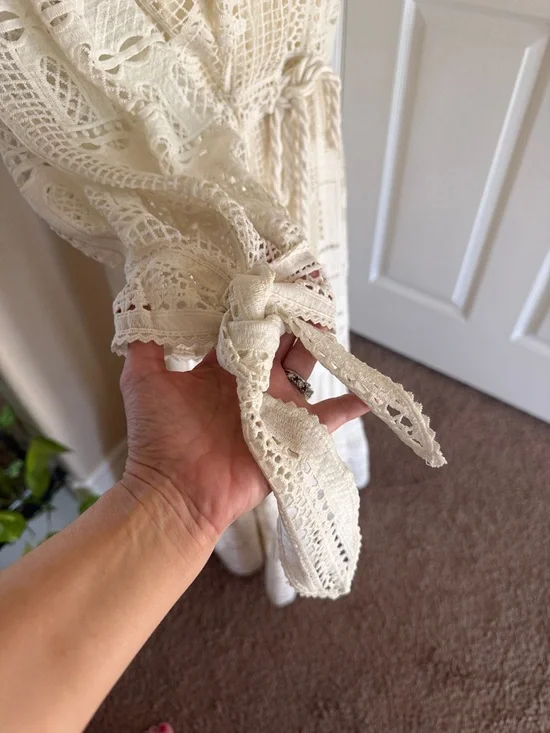 FARM Rio Morada Boa Guipure Lace Maxi Dress XS S 2 4 6 - Picture 6 of 12